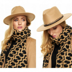 KAPELUSZ ELEGANCKI złoty łańcuch camel