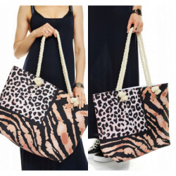 TORBA DUŻA PLAŻOWA SHOPPERKA KOSZ zwierzęcy print
